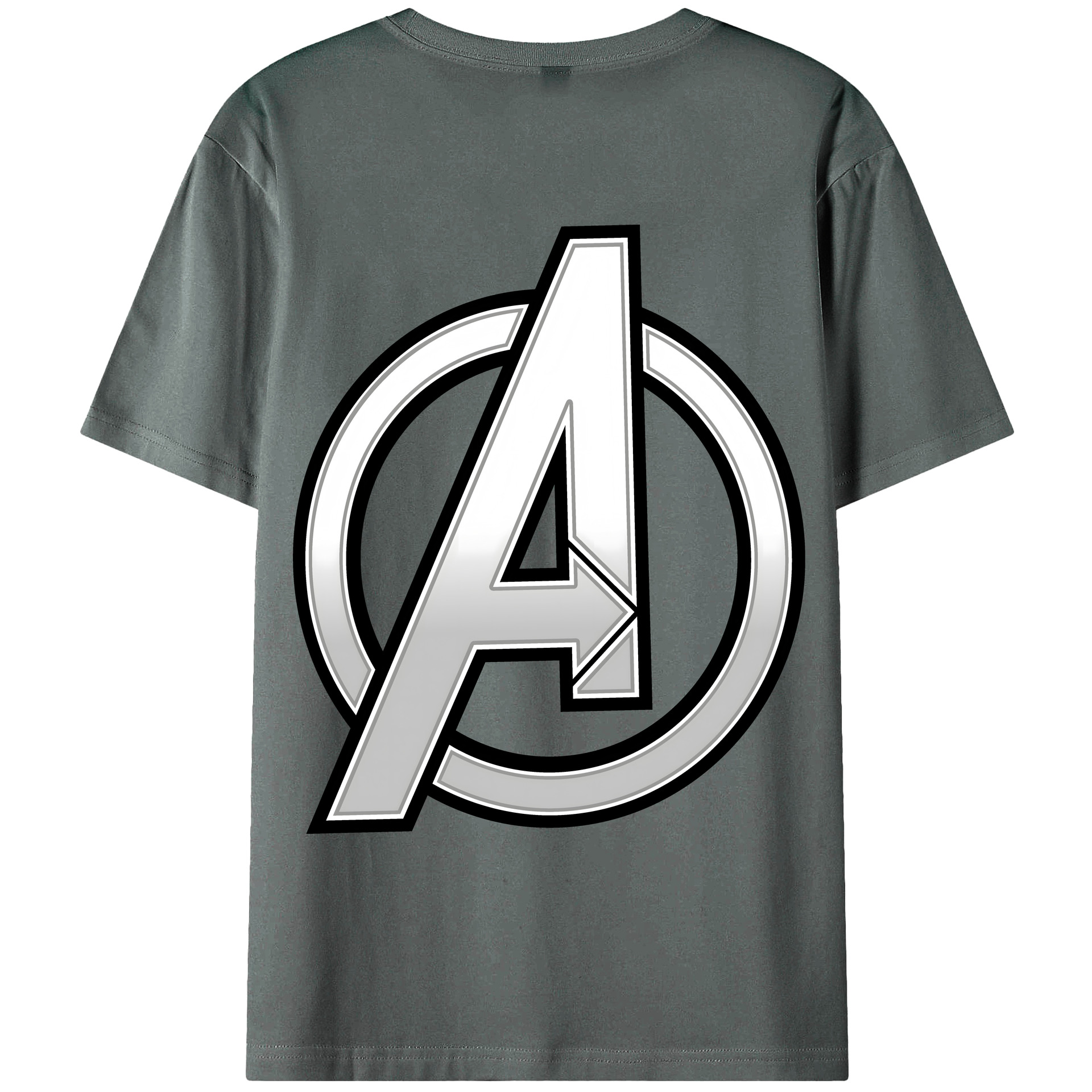（画像用） アベンジャーズ The Avengers 綿100％ メンズ半袖Tシャツ（バックプリント） 通気性